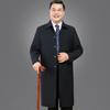 Men's Classic Car Trench Coat - Long Over-the-Knee Turn-Down Collar Outerwear for Middle-Aged and Elderly, Thickened for Spring, Autumn, and Winter.