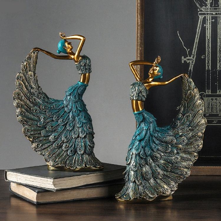 Kreatywna Figurka Tancerki Baletowej o Motywie Pawia Piękne Dekoracje do Salonu Design Dla Eleganckiego Wnętrza