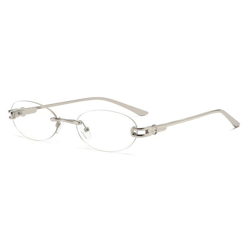 Y2k Cat Eye Oval Sunglasses With Metal Frame Uv400 For Outdoor Fashion