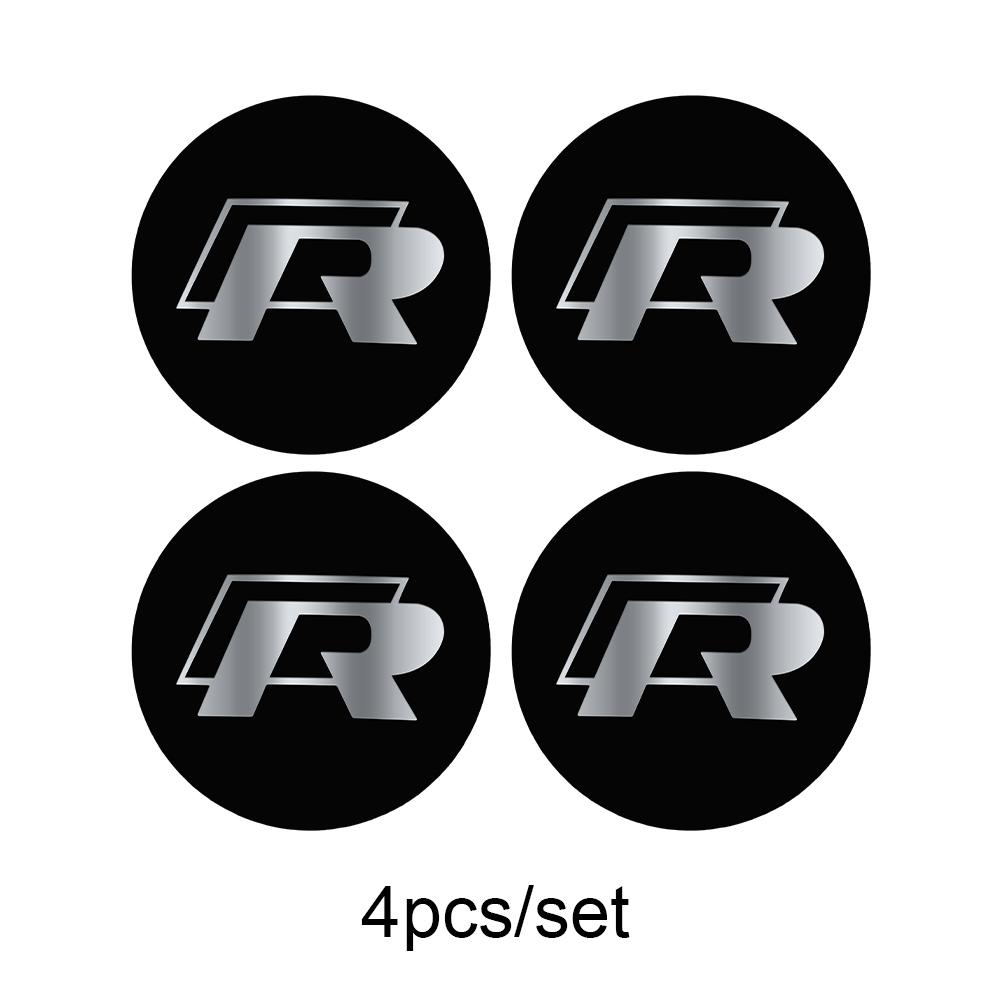 

2025 Hot New 4PCS 56mm 65mm Car Wheel Center Hub Emblem Sticker For Volkswagen Rline Jetta Golf Beetle CC Polo Passat 56mm