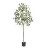 Artificial Olive Tree, 1.5 m Tall Faux Plant, Secure PE Material & Anti-Tip Tilt Protection Low-Maintenance Plant, Lifelike Green Fake Potted Tree for