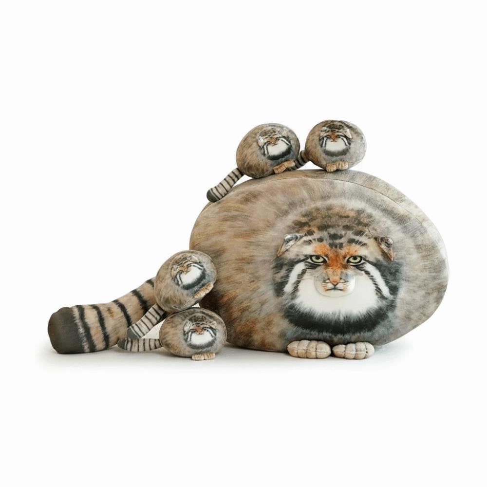 Oreiller Peluche Chat Câlin Simulation Réaliste Oreiller Chat Mignon Jouet Peluche Manul Décoration de Chambre