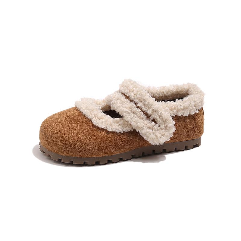 

Модные теплые и удобные хлопковые туфли на плоской подошве на липучке, женские новые зимние плюшевые туфли Мэри Джейн 25 хаки