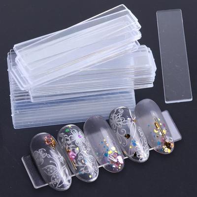 48Pcs/set False Nail Tips Nail Art Display Stand Transparent Practice Acrylic Gel Polish Holder Strip Manicure Showing Tools