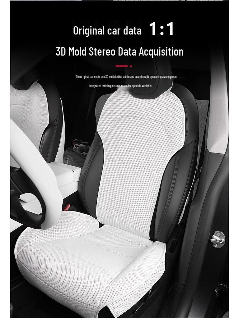 Nappa Leather Seat Protector Pad for Tesla Model Y (Refreshed Version) - Breathable, Ventilated Cushion