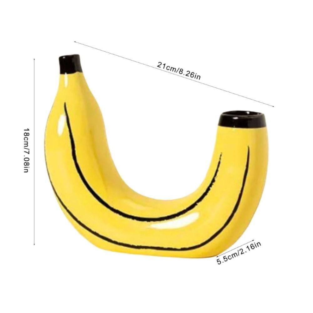 Resin Decorative Bud Vase Banana Shape Flower Arrangements Container Dining Table Centerpieces
