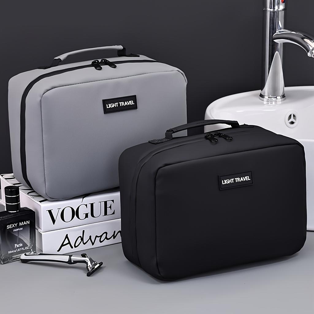 Men's Double Open Makeup Storage Bag Portable Zipper Closure Makeup And Beauty Bag Business Travel Toiletries Organizer Bags