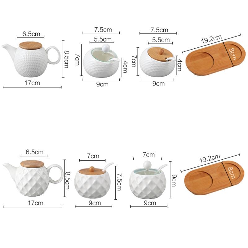White Diamond-shaped Ceramic Seasoning Jar Spherical Salt Sugar Jar Kitchen Seasoning Set Soy Sauce Vinegar Bottle Home Oil Pot