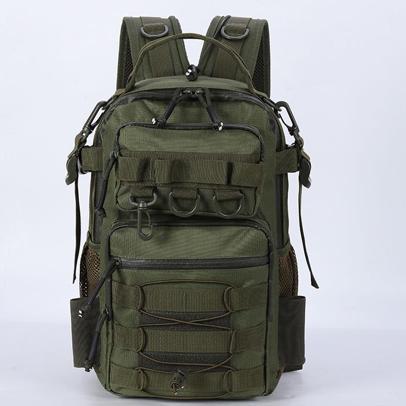 Fishing Lure Tactical Camping Backpack Outdoor Sports Bag Hiking Molle Tackle Bag with Rod Holder for Men Climbing Travel Bag