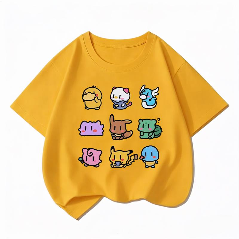 

Summer Comfortable Breathable Children s T-Shirt New Pikachu Print for Boys and Girls 100
