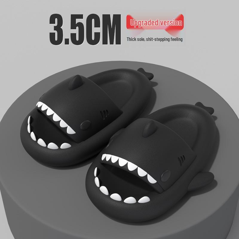 4cm Thick Sole Shark Slippers: Fun Cartoon EVA Slippers for Women, Men & Kids - Unique Stepping Sensation