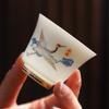 Hand-painted Teacup Suet Jade Tea Cup Master Cup Ceramic Small Teacup Kung Fu Teacup White Porcelain Single Tea Cup