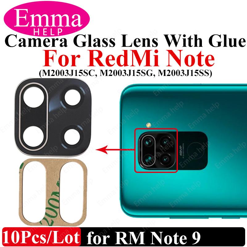 10Pcs Camera Lens For Xiaomi Redmi Note 9 Pro Max 9s 8 8t 7 7Pro Note10 5G 10t Back Camera Glass With Glue Adhesive
