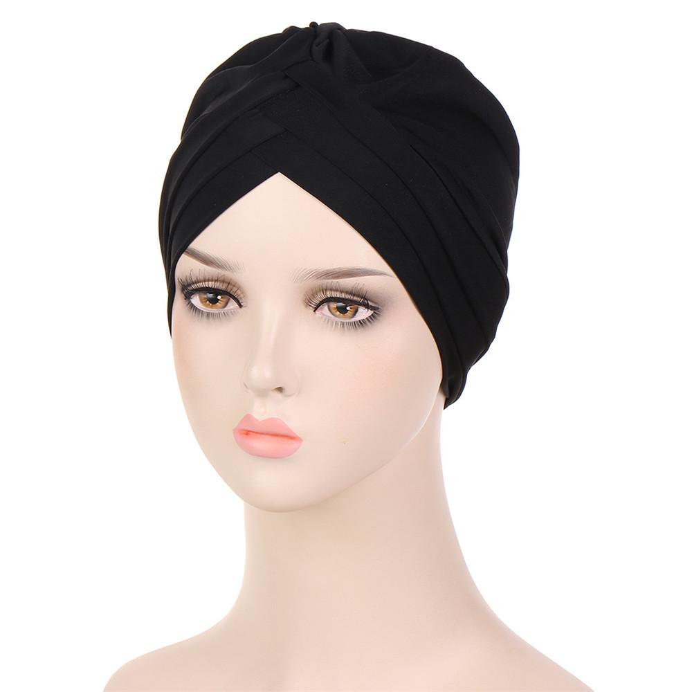 Indian Turban Muslim Women Hijab Floral Printed Hat Cancer Chemo Cap Islamic Hair Loss Cover Beanie Bonnet Head Scarf Pleated