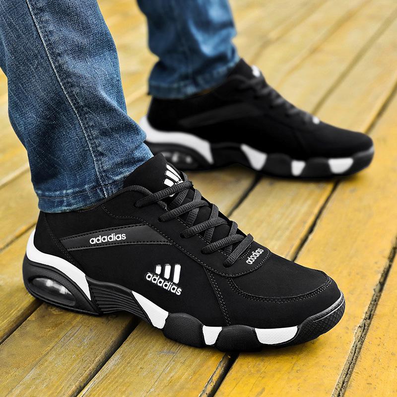 Adidas 2025 Men's Waterproof Leather & Mesh Running Shoes - Casual, Trendy, Versatile, Lightweight, and Official.