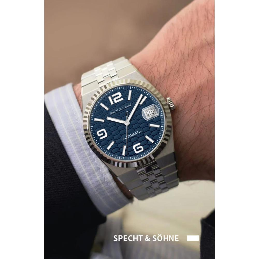 Specht & Söhne New Mens Watches Miyota 8215 Automatic Mechanical Wristwatches Stainless Steel Watch Relogio Masculino 37MM