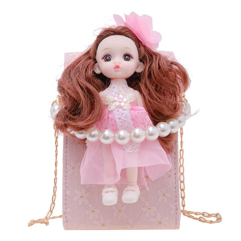 Adorable Children's Plush Doll Handbag With Fashionable Chain Strap For Girls