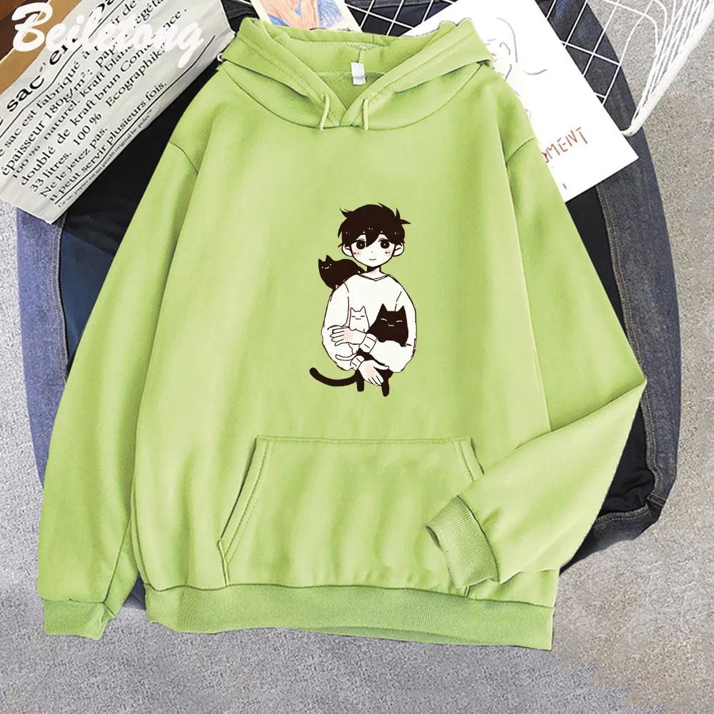 OMORI Sunny and Mewo Hoodies Kawaii Woman Pullovers Hoodie Merch Fashion Winter Long Slevee Sweatshirt Pullover Tracksuit Cloth
