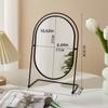 Iron Art Vanity Mirror Iron Frame Desktop Stand Mirror Beauty Nordic Makeup Mirror  Household