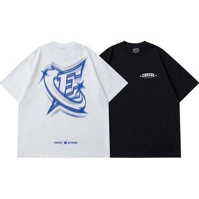 Unisex Streetwear Y2K Letter Ster Esthetisch Grafisch T-shirt Oversized Zwart Casual T-shirt Harajuku Hip Hop Tops Tee Katoen