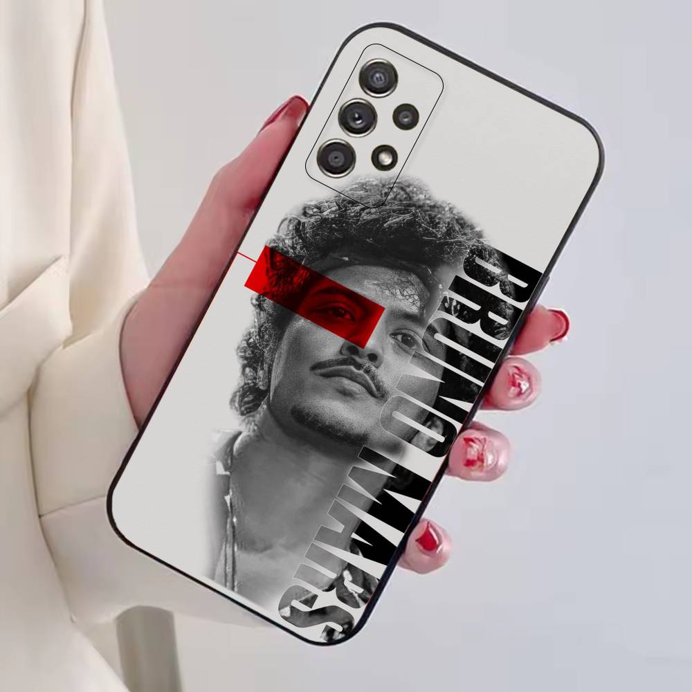 Capa de Celular do Cantor Bruno M-Mars Para Samsung S25,S24,S21,S22,S23,S30,Ultra,S20,Plus,Fe,Lite,Note,10,Capa Preta