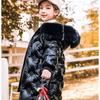 Girls' Winter Thick Fleece Warm Jacket, Medium To Long Size, Solid Color Fur Collar Jacket