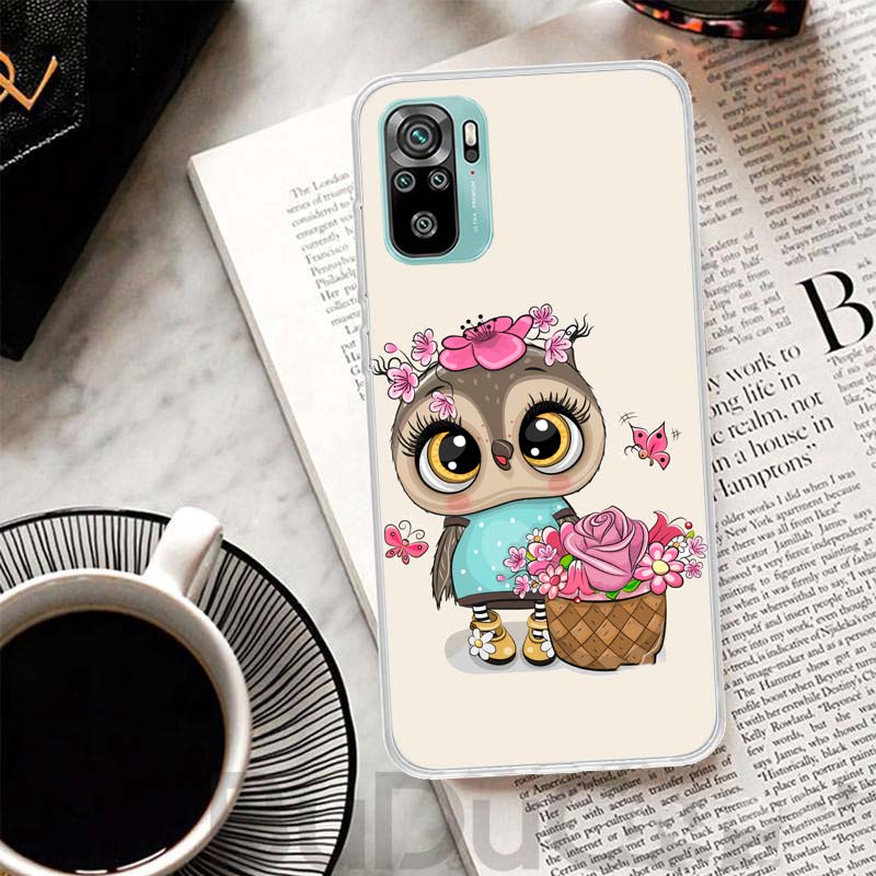 Cute Owl Hearts Lover Cover For Xiaomi Redmi Note 14 13 12S 12 11 Pro Plus Phone Case 11S 10S 10 11E 11T 14Pro 13Pro Print Coque