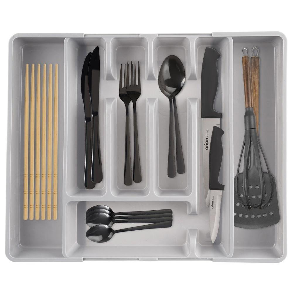 Organizer Drawer Insert Extendable Cutlery Container Kitchen Utensils