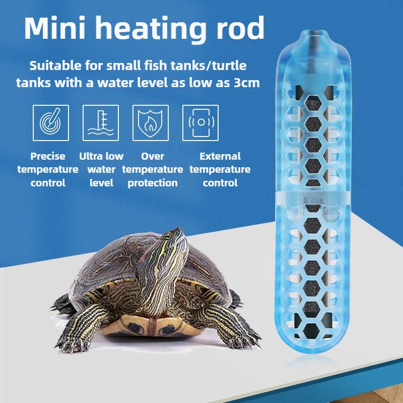3CM Low Water Level Turtle Heating Rod Fish Tank Small Aquarium Heater External Automatic Constant Temperature Heating Rod Mini
