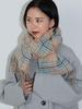Beams Heart Women's Reversible Check Pattern Scarf, Beige/Free