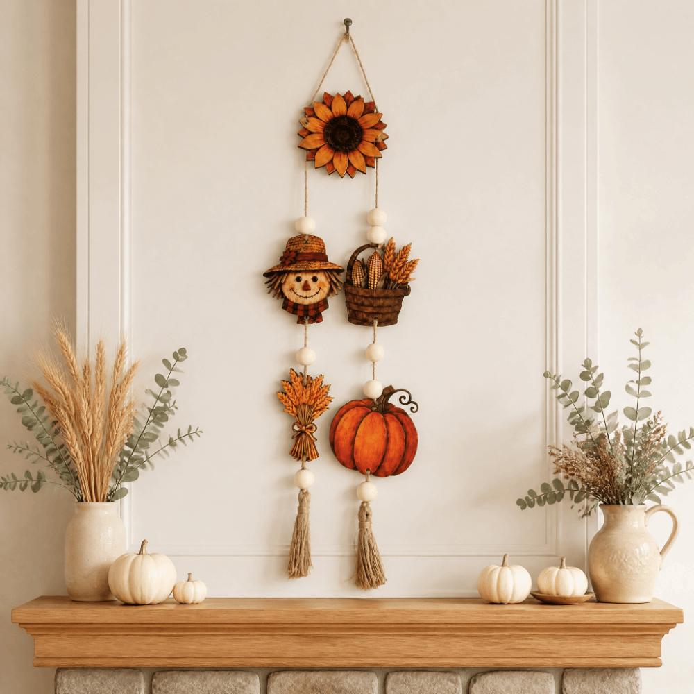 Corn Basket Fall Harvest Wooden Wall Hanging 2D Flat Print Autumn Decor Plaque  Farmhouse Home