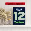 Seattle Seahawks Personalized Text Diamond Painting Round Diamond Mosaic Rhinestones Diamond Embroidery Craft Kit Wall Decor Without Frame