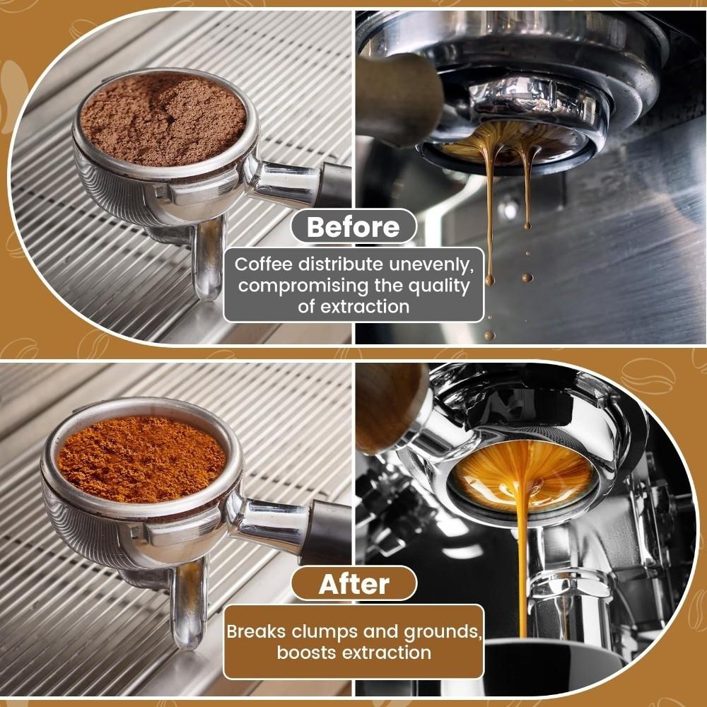 Telescopic Magnetic Needle Tamper Stainless Steel Espresso Distributor Coffee Brewing