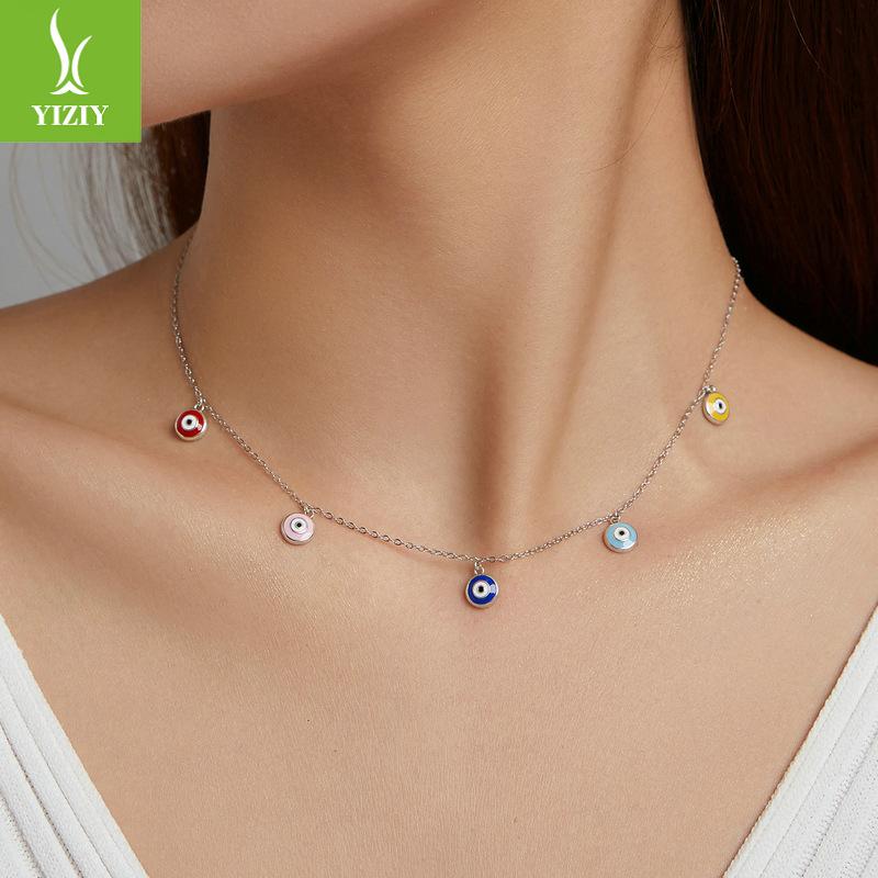 S925 Sterling Silver Guardian'S Eye Necklace Personalized Demon'S Eye Clavicle Chain Necklace