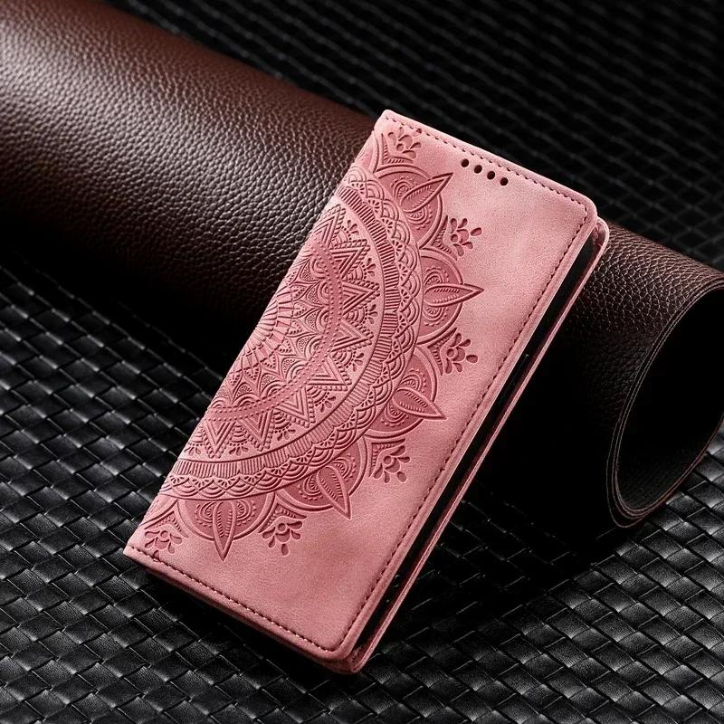 For Motorola Moto G85 G55 G35 5G Case Mandala Leather Magnetic Case On For MOTO G 84 G34 G54 Power G14 G04 G24 Flip Cover Funda