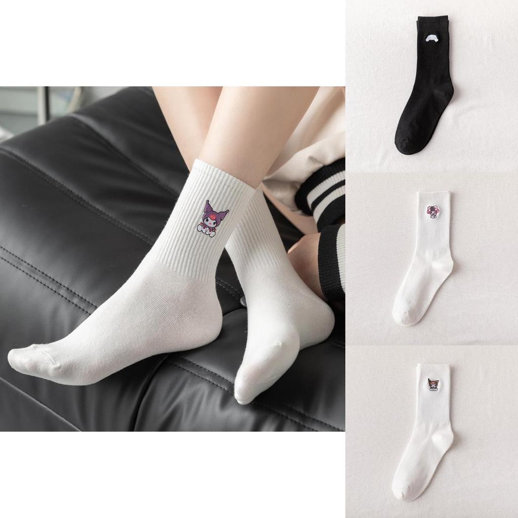 Cute Autumn Winter Women's Cotton Cartoon Anime Mid-tube Socks For Couples
