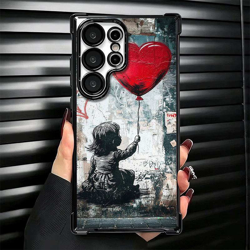 B-Banksy Art Graffiti Artist Plating Phone Case For Samsung Galaxy S24 S25 FE S26 Edge S23 Ultra S22 S21 Plus S20 Anti-Fall Aira