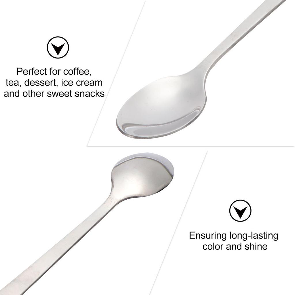 Enamel Coffee Spoon Stainless Steel Flower Shape Stirring Spoon Mirror Finish Ergonomic Handle Dessert Scoop Kitchen