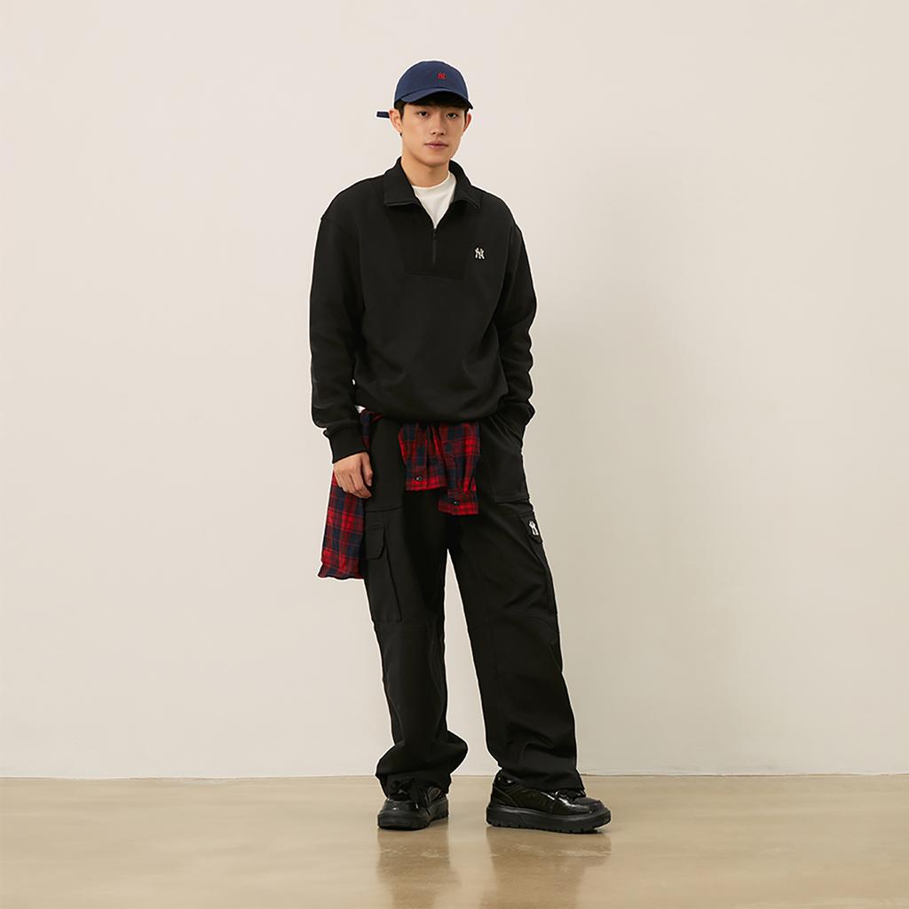 New MLB Basic Logo New York Yankees 24FW Sweatshirt Unisex Black 3AMTB0546-50BKS