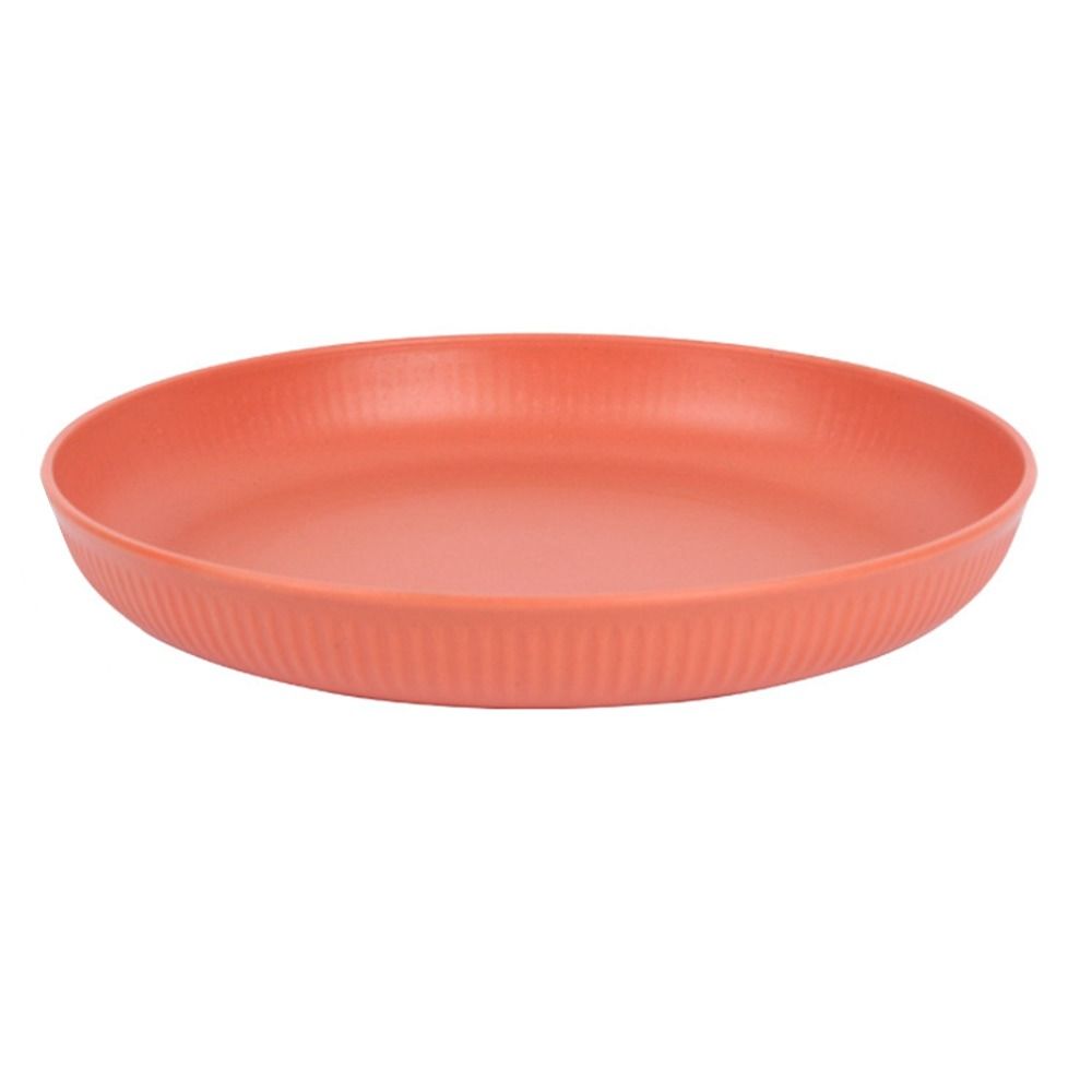 Niños plásticos integrados de la bandeja de la fruta del moldeado de la placa vertical circular de la comida de la paja del trigo del modelo