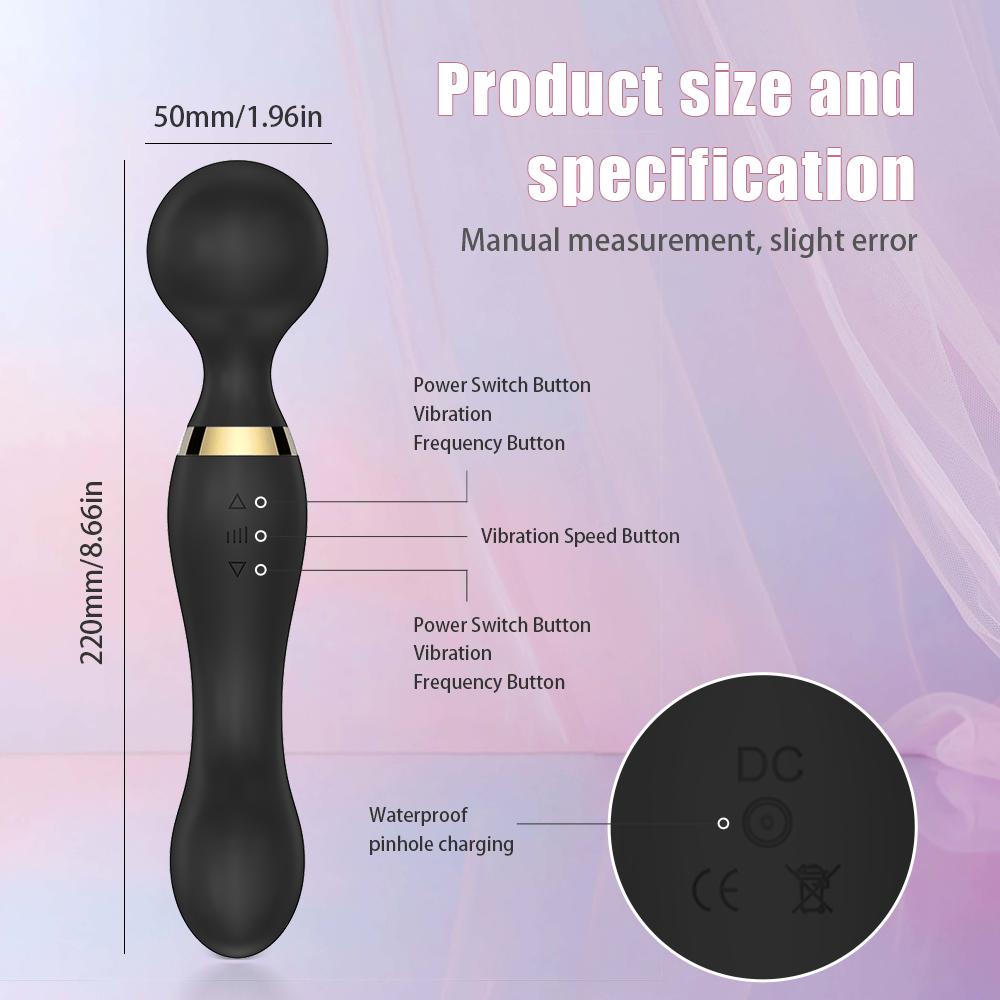 Double Head Powerful Clit Vibrators for Women AV Magic Wand Massager Dildo G Spot Orgasm Clitoris Stimulator Masturbator
