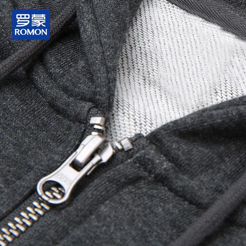 ROMON Men's Loose-Fit Hooded Zipper Sweatshirt Jacket