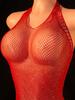 S Women'S Sexy Lingerie Rhinestone Halter V Neck Bodysuit Fishnet Hollow Out Jumpsuit Sexy Crotchless Night Party Underwear