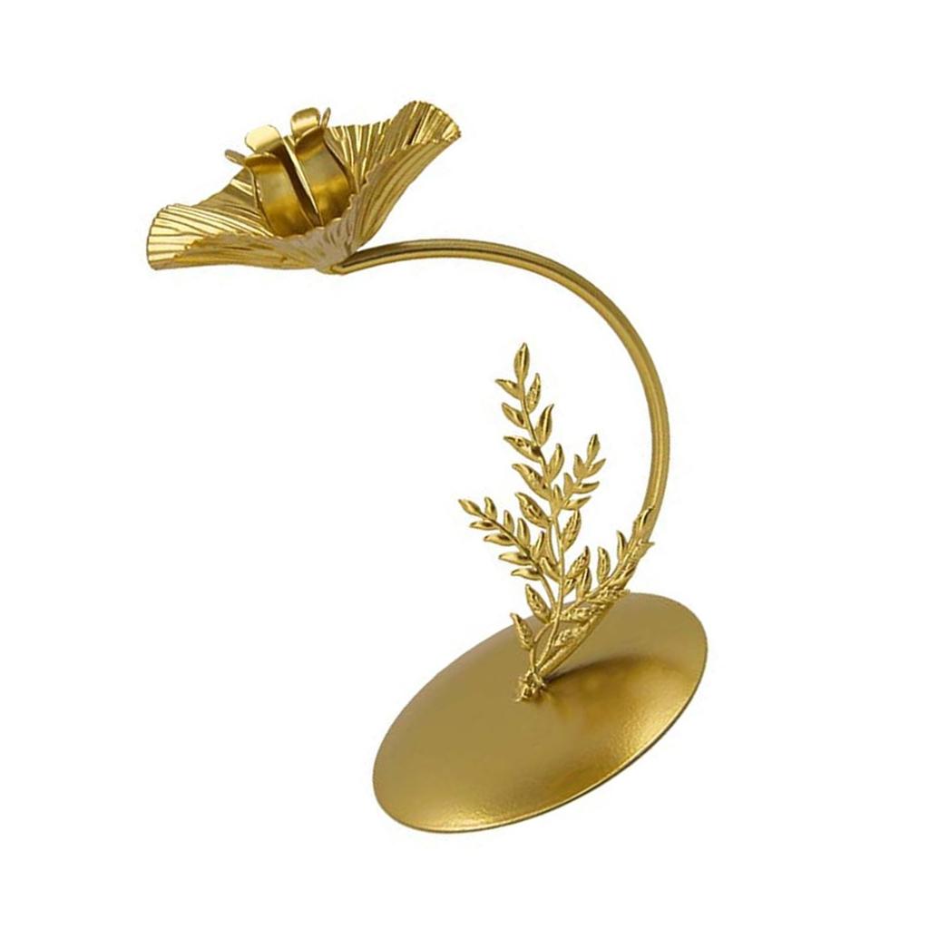 Modern Iron Candlestick Flower Shape Metal Tapered Candle Holder Stand for Wedding Dinning Party Centerpieces Decors