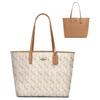 City PVC Coated Canvas Shoulder Bag Large Women's Beige Brown (Unisex) Shoulder Bags 91107 SVQB9
