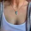 Non-fading Retro Lightning-shaped Punk Style Pendant Bohemian Turquoise Simple Versatile Collarbone Chain Wholesale