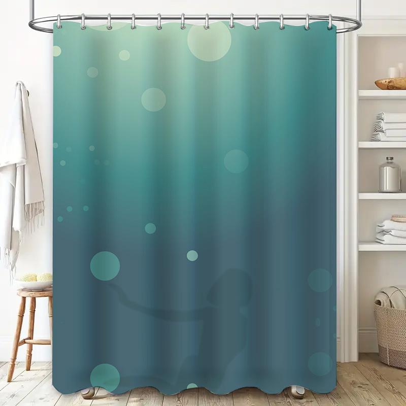 Luxury Gradient Blue Shower Curtain with Bubble Print Waterproof Washable Fabric for Home Bathroom Decor Size: 72 x 84 Inches
