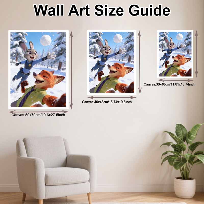 Disney Diamond Painting Kit Zootopia Snow Play Hand Embroidery 5D DIY Diamond Art Home Decor Creative Handicrafts Mosaic Wall Decor Art
