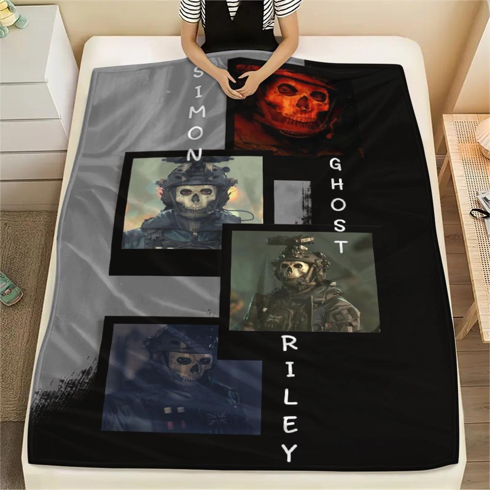 1PC GHOST Print Flannel Blanket, High quality Comfortable for All Seasons, Home Decor, Warmth and Comfort, Perfect for Christmas Gifts160