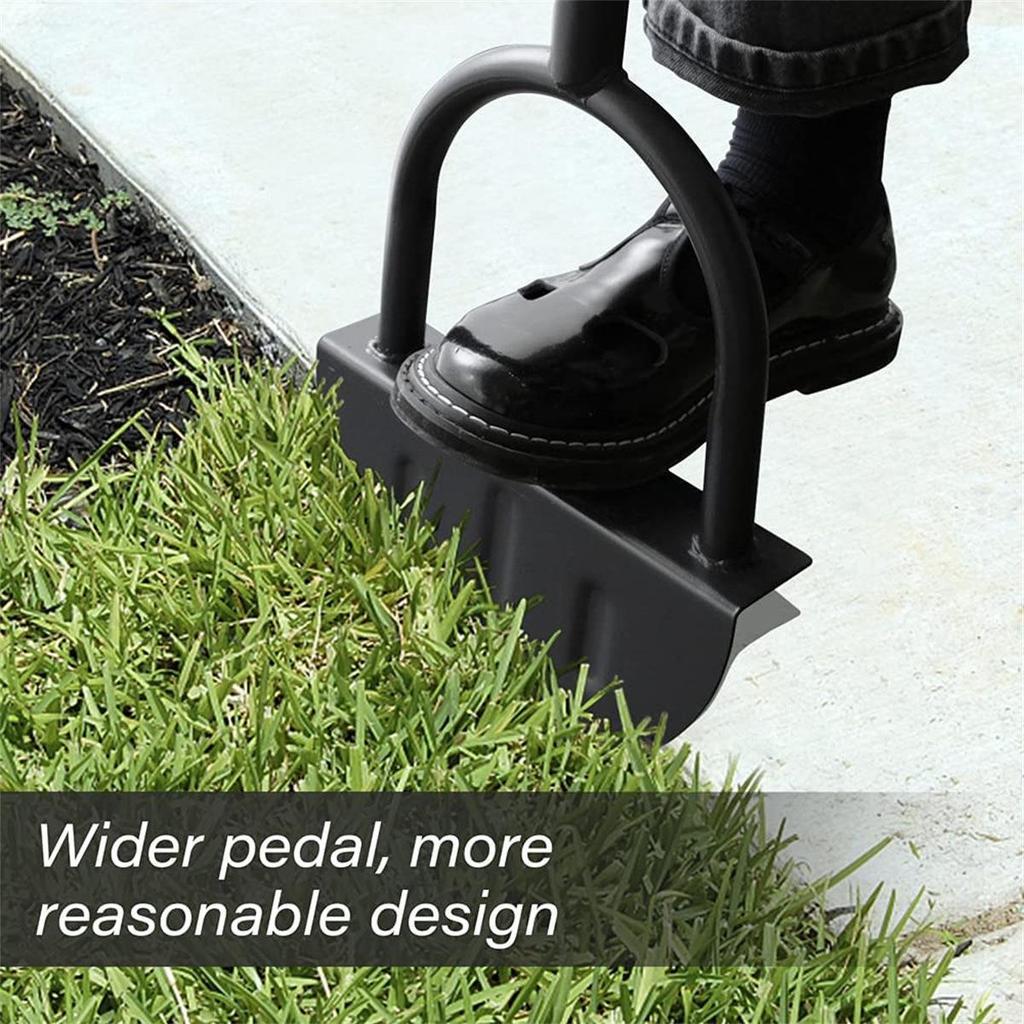 Half-Moon Serrated Edging Shovel - Manual Lawn Edger with Handle